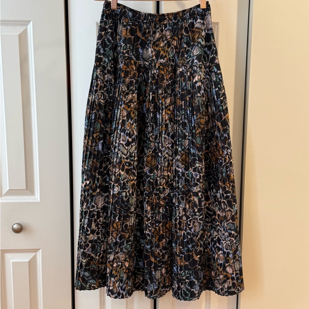 Ulla Johnson silk Maxi flare skirt leopard print